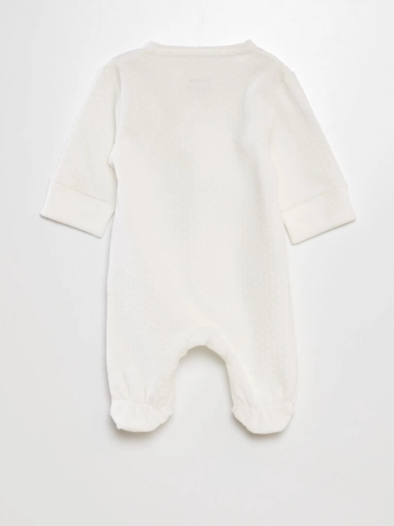 Pyjama en velours avec manches ajustables Blanc