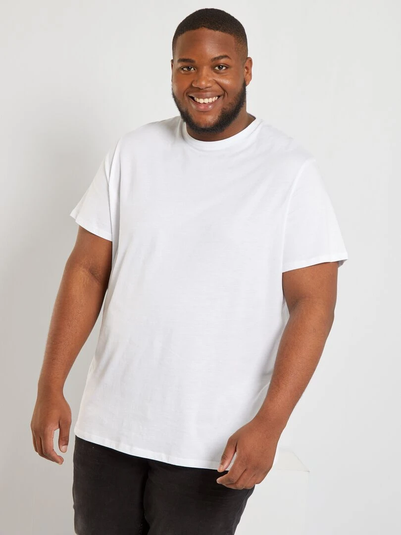 T shirt uni en maille jersey blanc