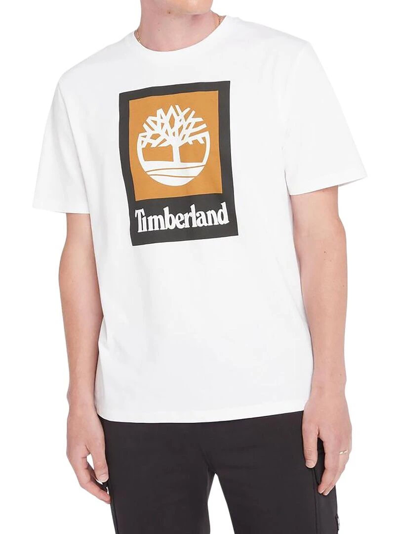 Tee Shirt Timberland Colored Short Sleeve Blanc