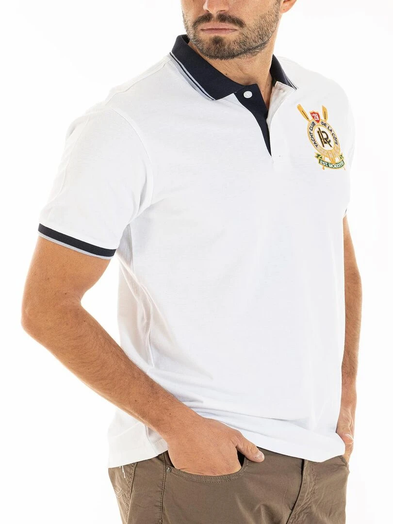 Polo yachting brodé CALLUM 'Rica Lewis' Blanc