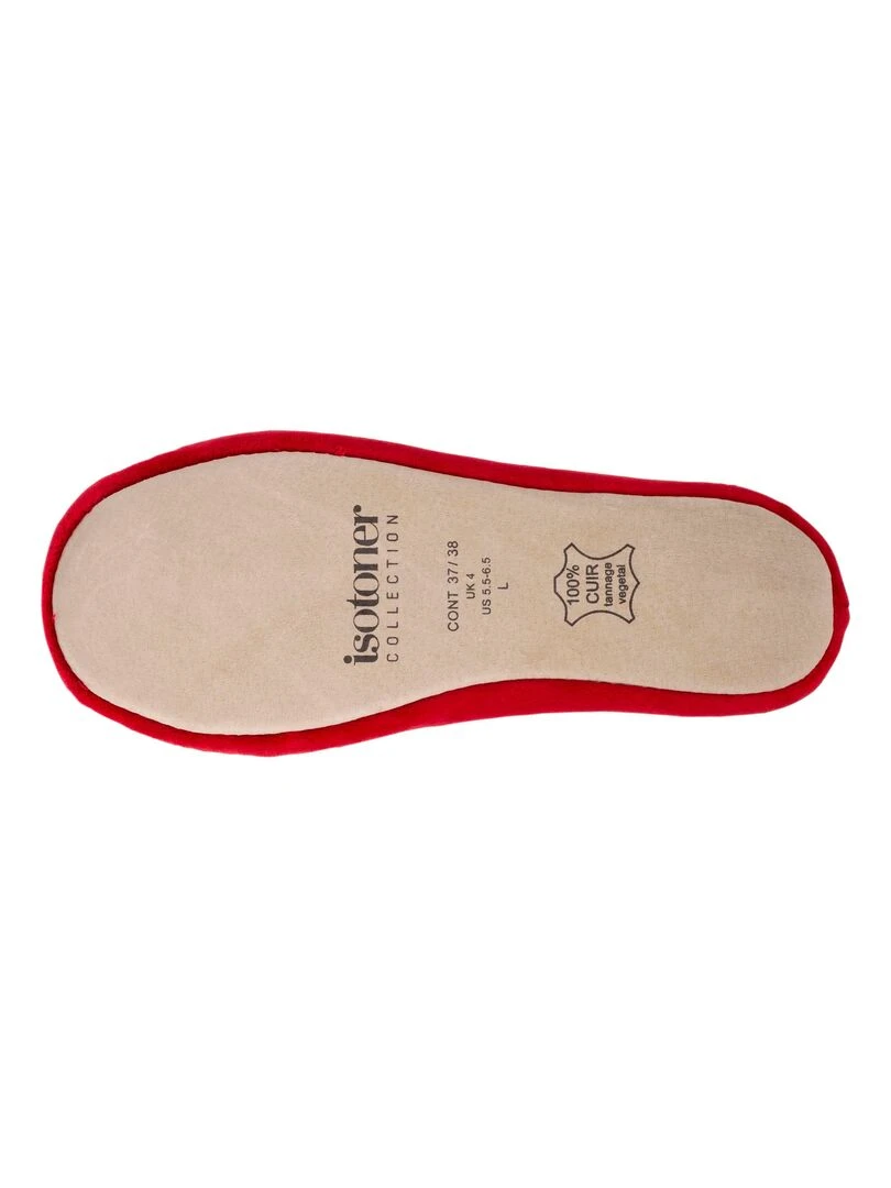 Chaussons ballerines Femme Grand Noeud Rouge   Rouge