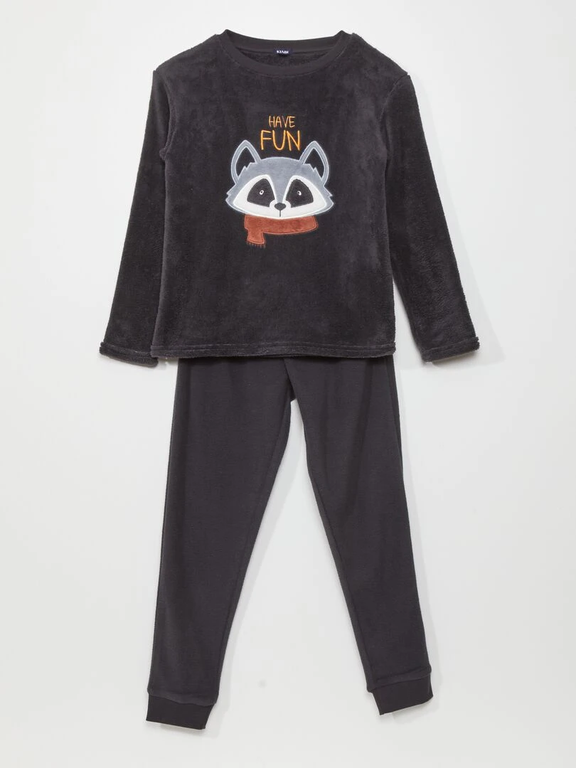 Ensemble pyjama t shirt + pantalon 2 pièces Noir