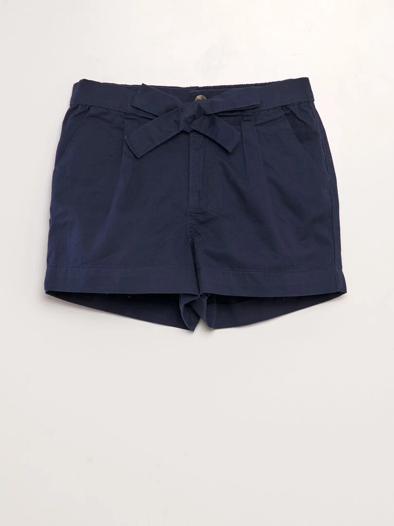 Short en popeline Bleu