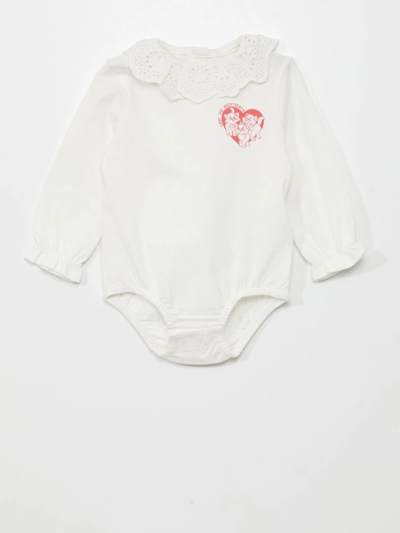 Body en jersey 'Les Aristochats' Blanc