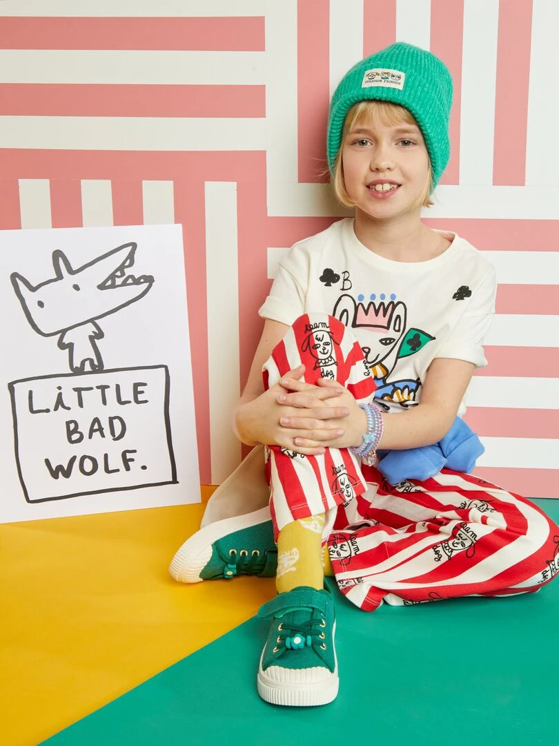 Tee shirt à col rond X Little Bad Wolf BLEU