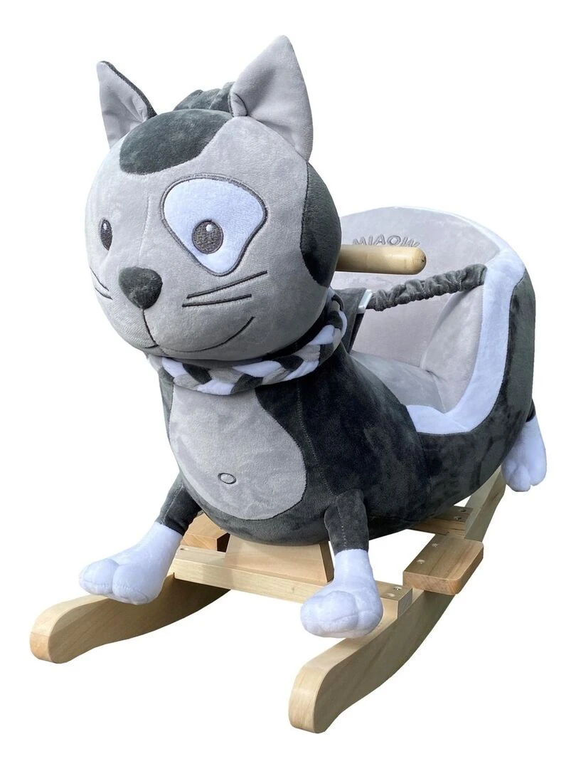 Steff Cheval à bascule Chat 1 à 4 ans avec ceinture de sécurité Gris