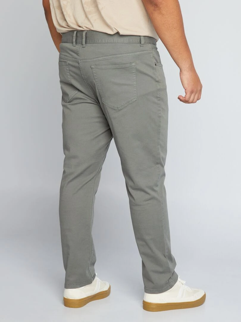 Pantalon slim   L32   Kaki grisé