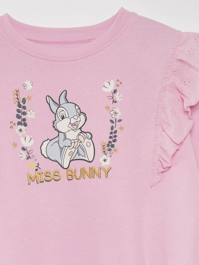 Sweat à volants imprimé 'Miss Bunny' Rose