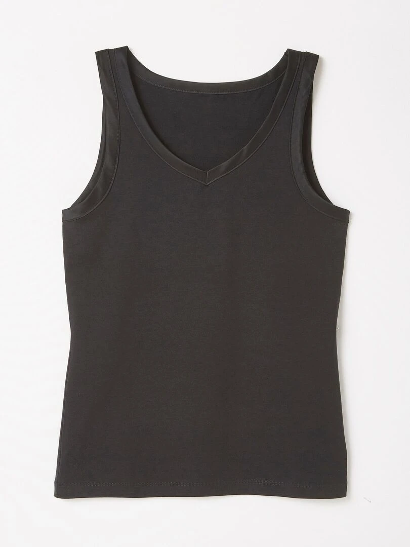 Débardeur biais satin en coton pima   Damart   Noir