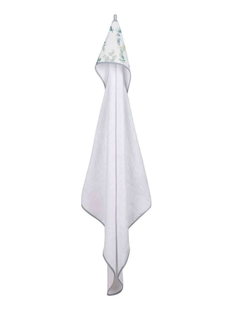 Grande cape de bain en coton et bambou  Eucalyptus   Blanc
