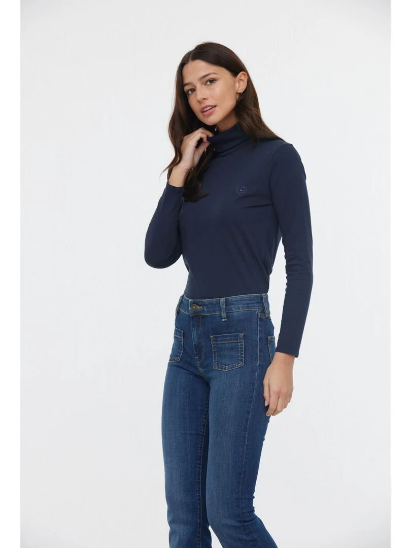 Lee Cooper   Pull manches longues coton slim ASLI   Bleu marine