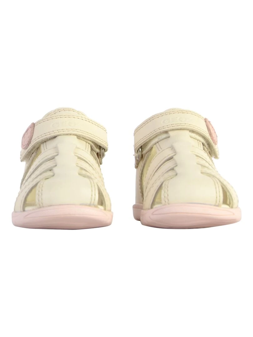 Sandale Cuir Enfant Geox Macchia B254VA   Blanc