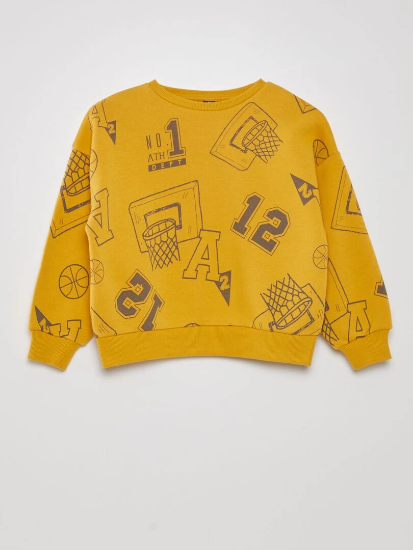 Sweat en molleton 'Basketball' Jaune