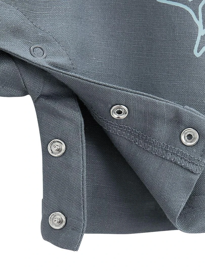 Ensemble salopette bébé en lin et t shirt Aloha Havana   Bleu