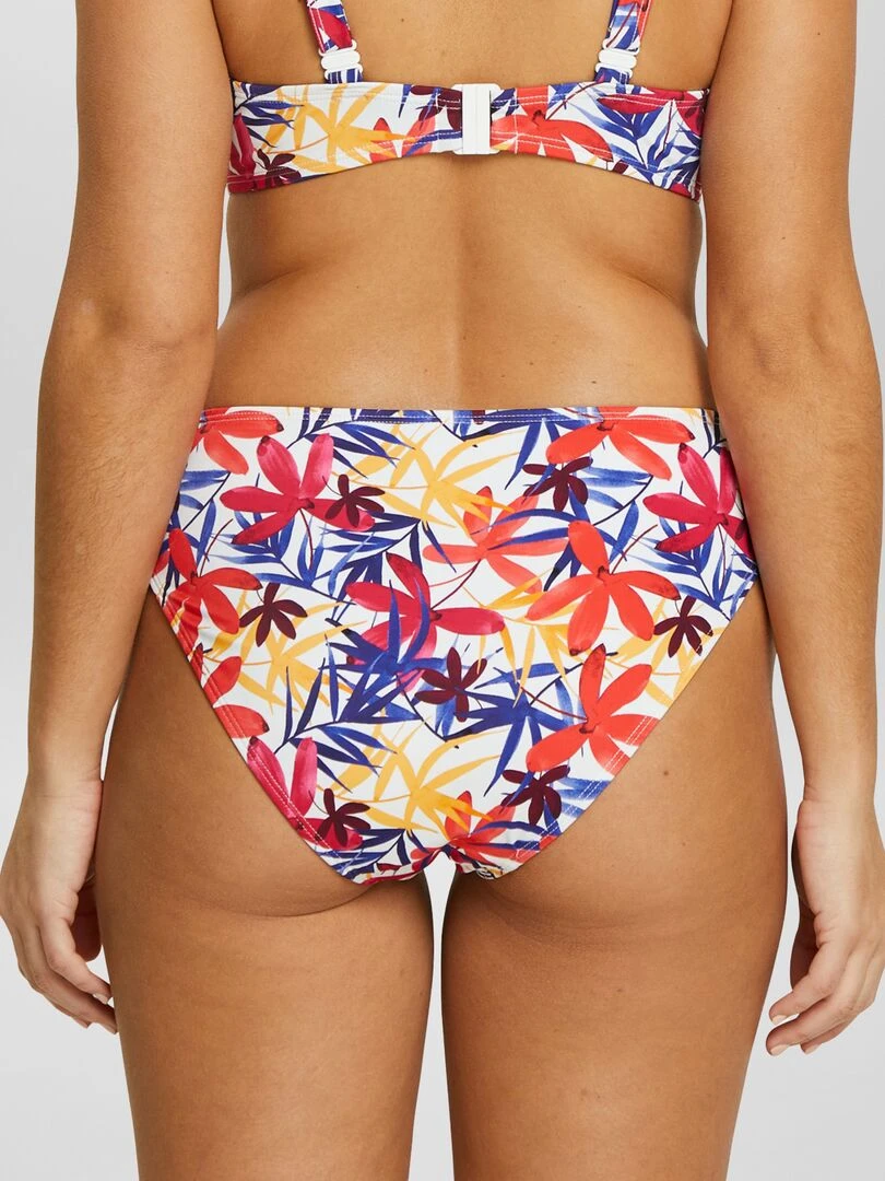 Culotte de bain taille haute à imprimés Blanc