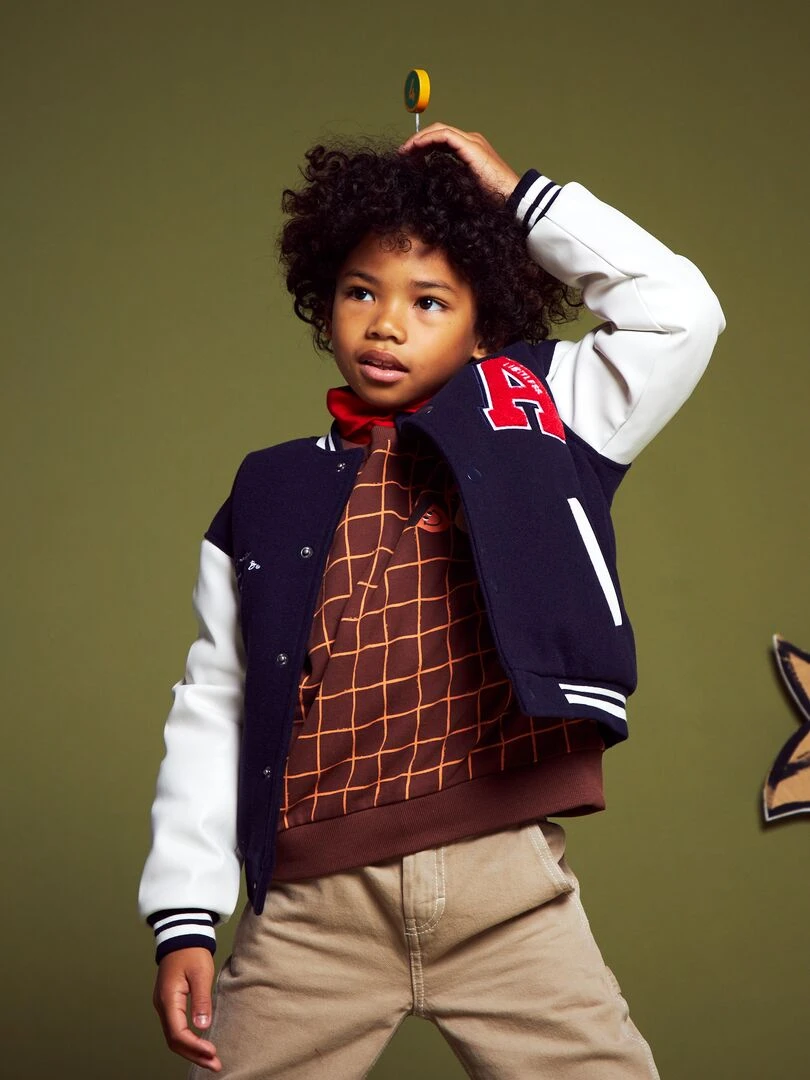 Blouson style 'campus' Bleu