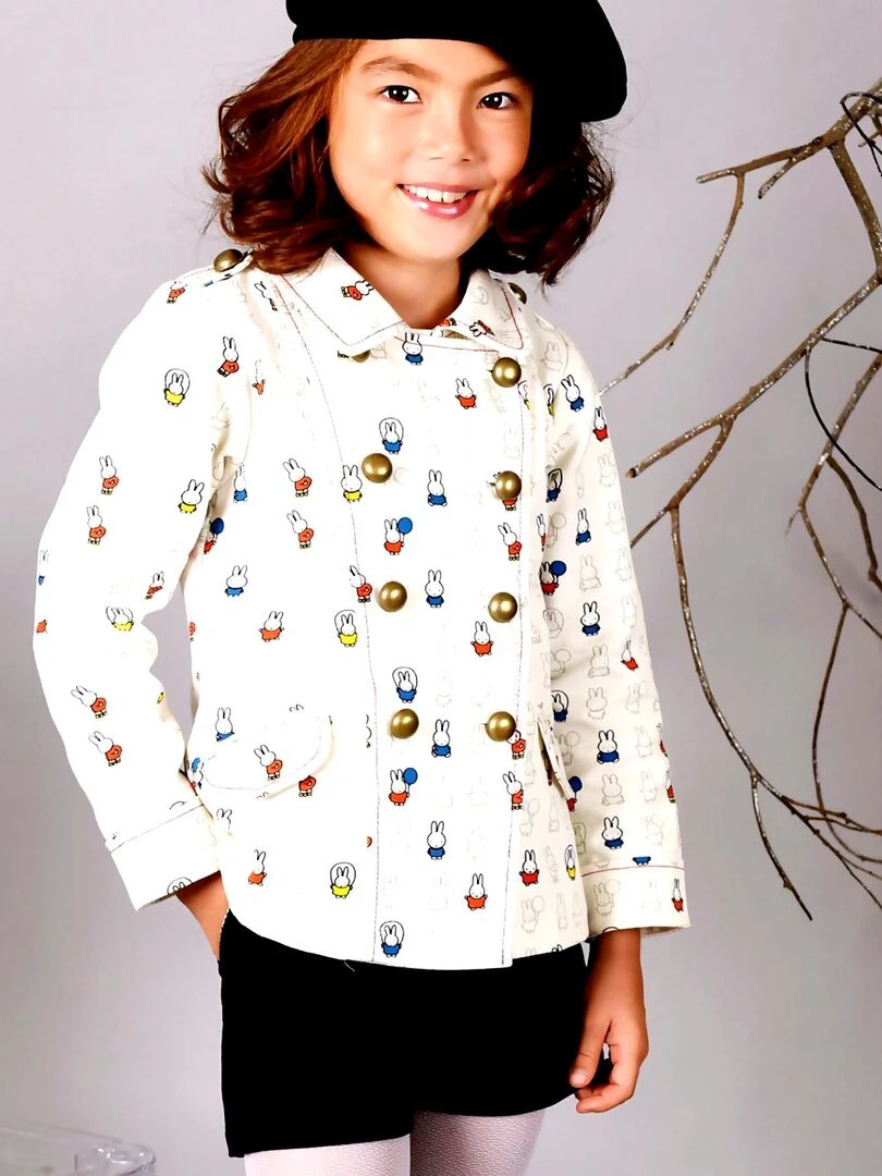 Veste croisée     imprimé lapins   JOSEPHINE   'LA FAUTE A VOLTAIRE'   Beige