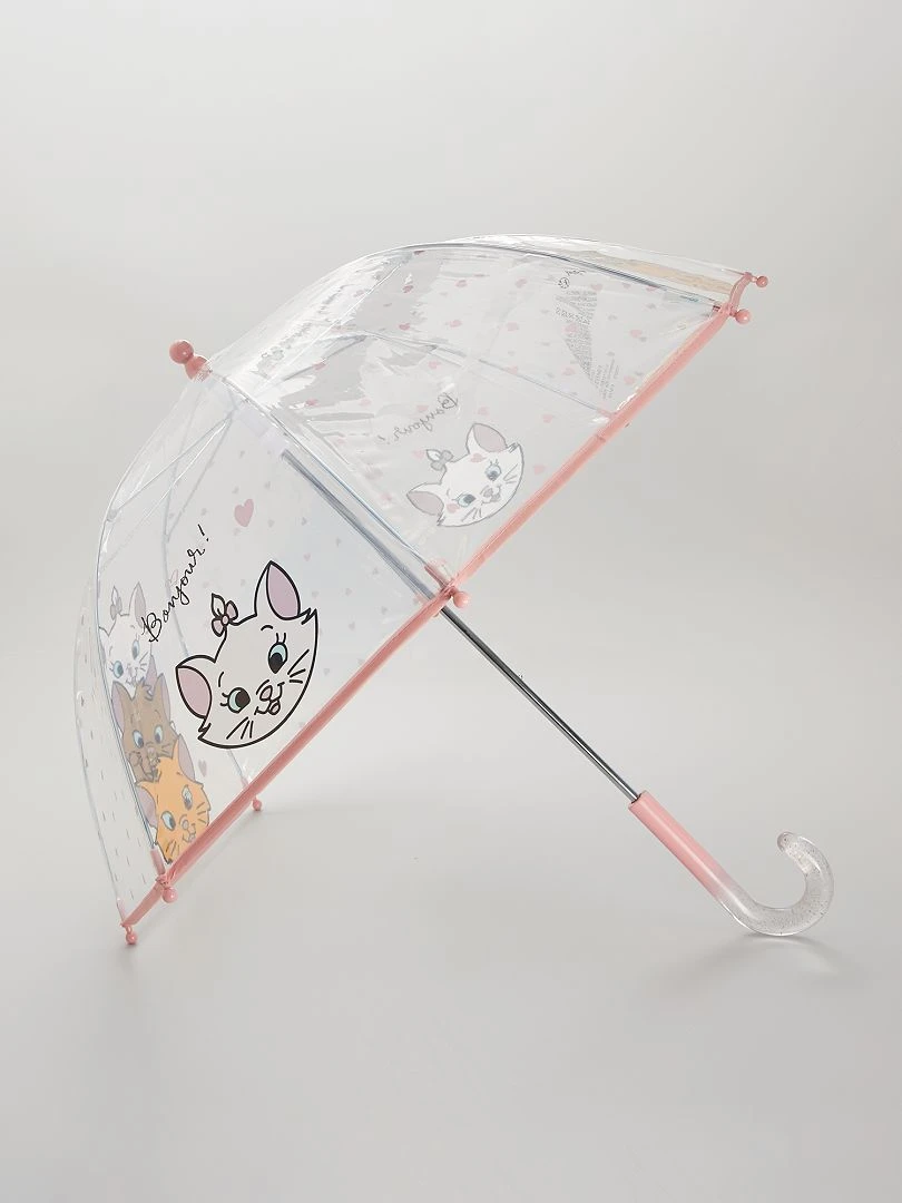 Parapluie transparent 'Les Aristochats' rose grisé