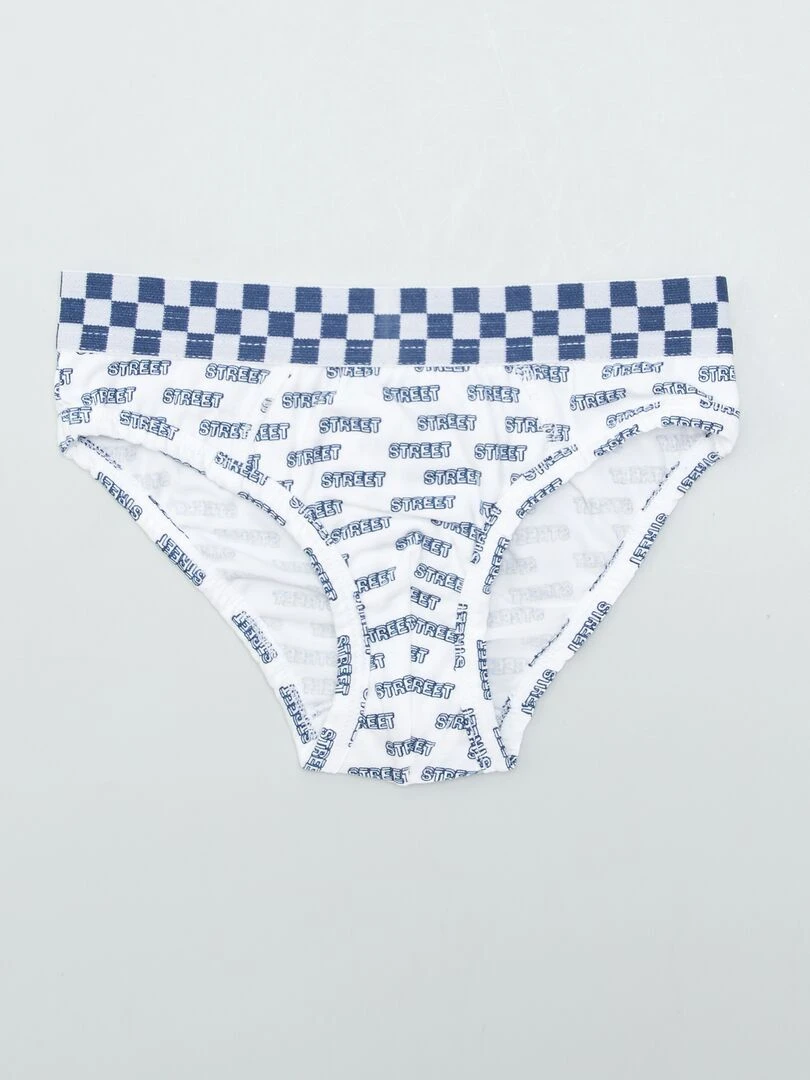 Lot de 3 slips avec imprimé Blanc/vert