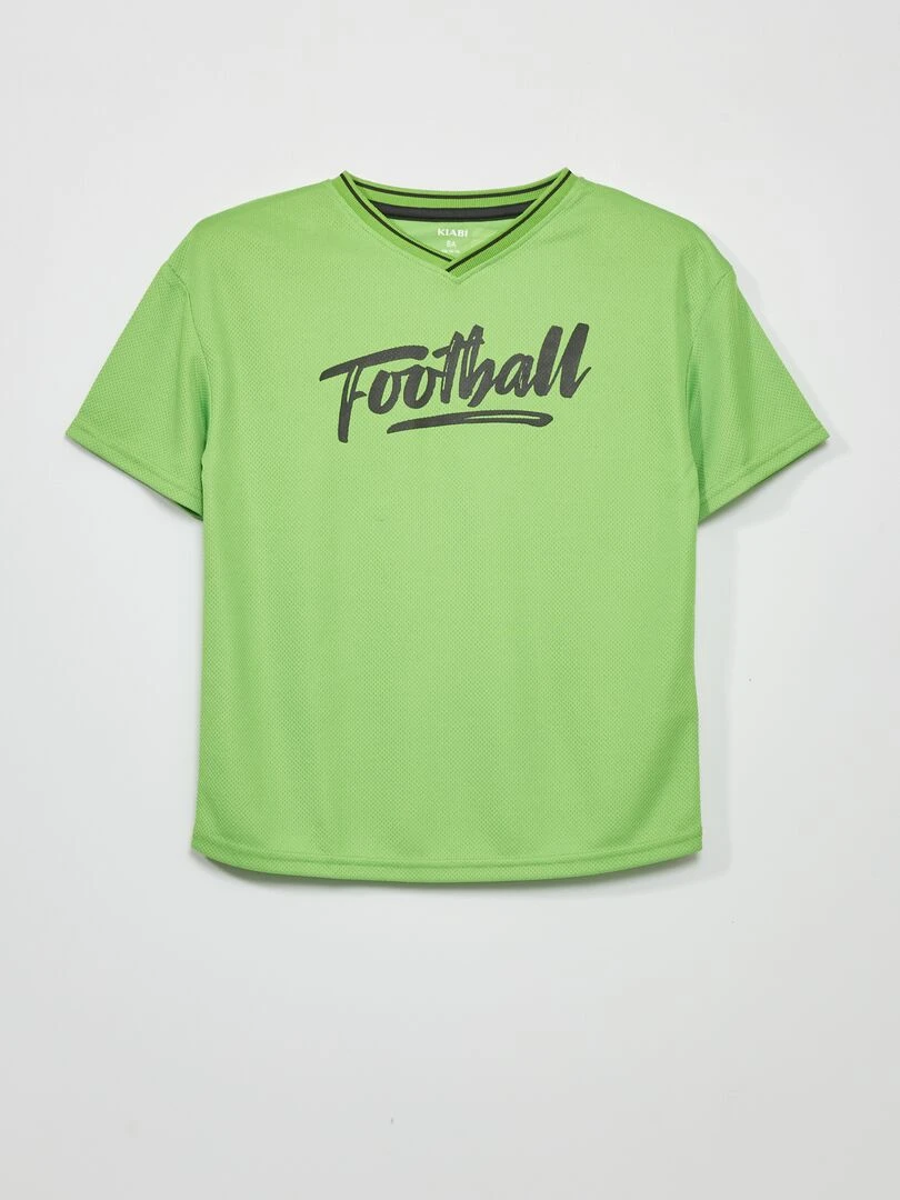 T shirt à manches courtes en mesh Vert