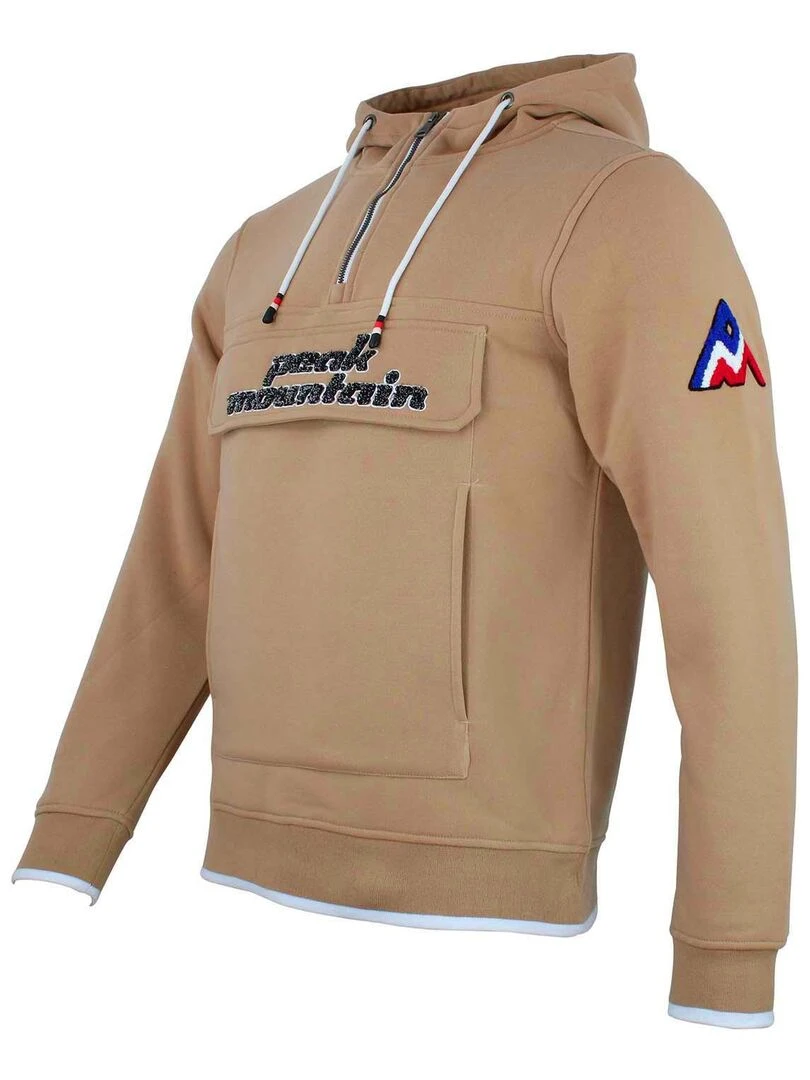 Sweat à capuche homme CEFLOW PEAK MOUNTAIN Marron caramel
