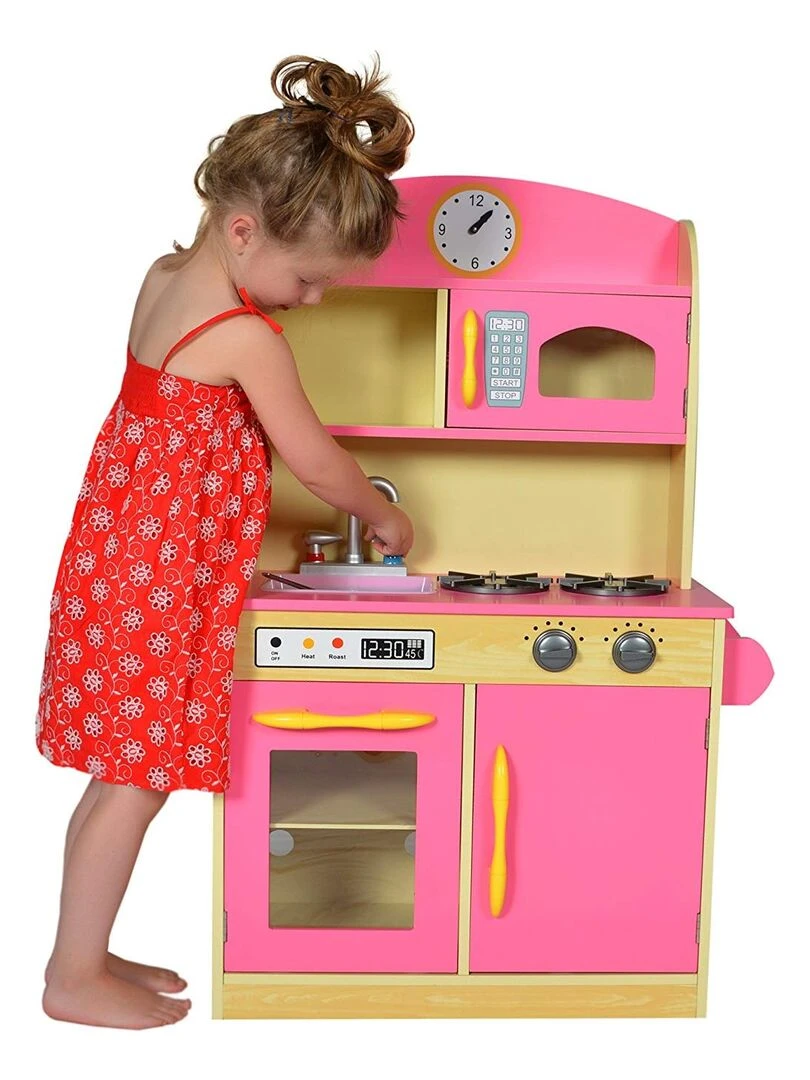 Jeu de cuisine enfant en bois petite dinette rose fille et garçon Teamson Kids TD 11412P   N/A