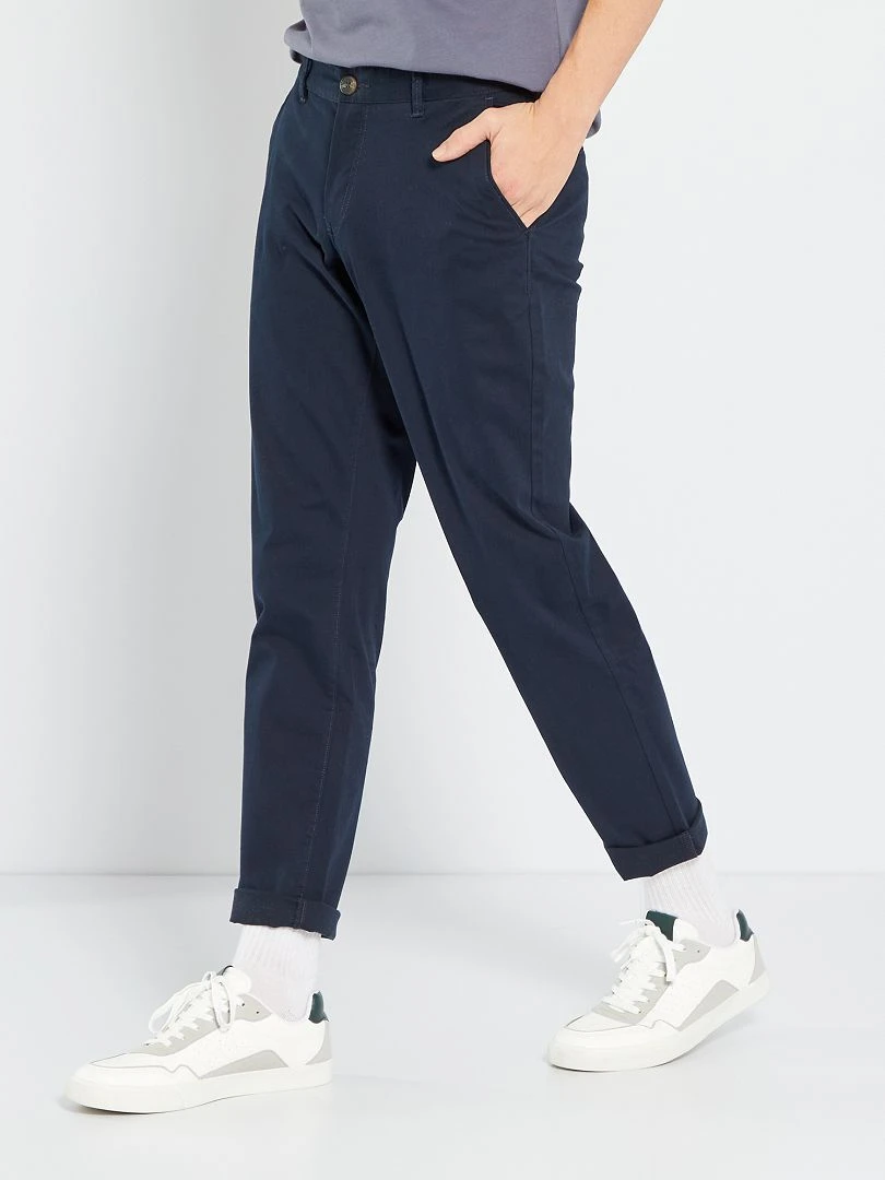 Pantalon chino regular   L32   bleu marine
