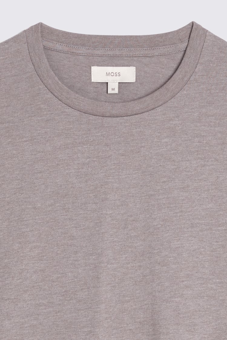 Taupe Melange Crew-Neck T-Shirt   Buy Online at Moss