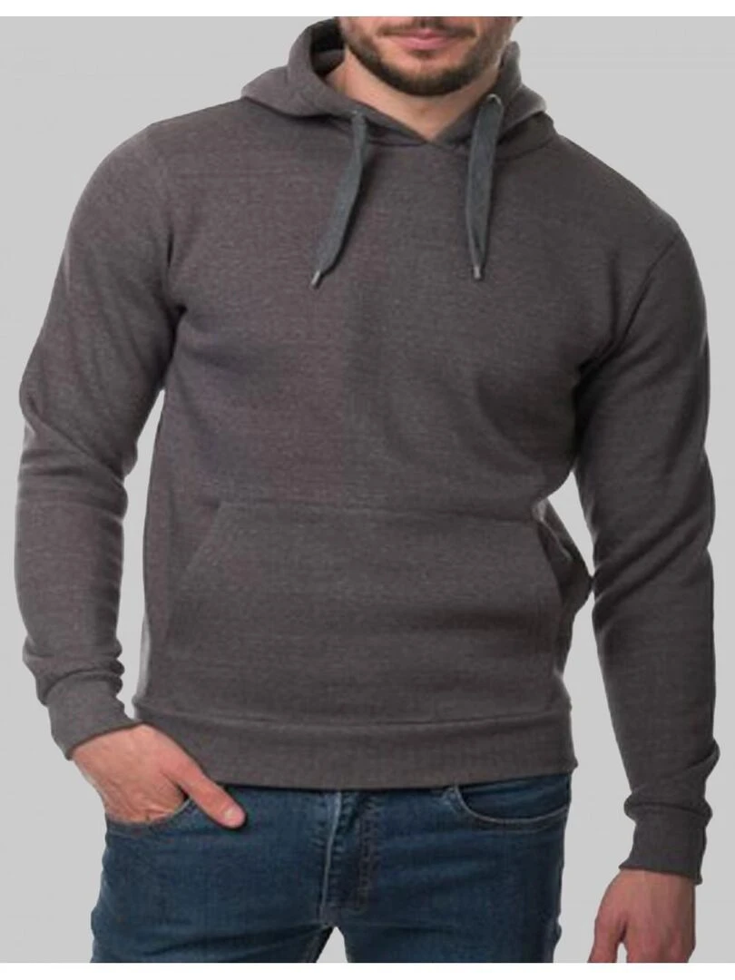 Sweat à capuche Kebello gris anthracite