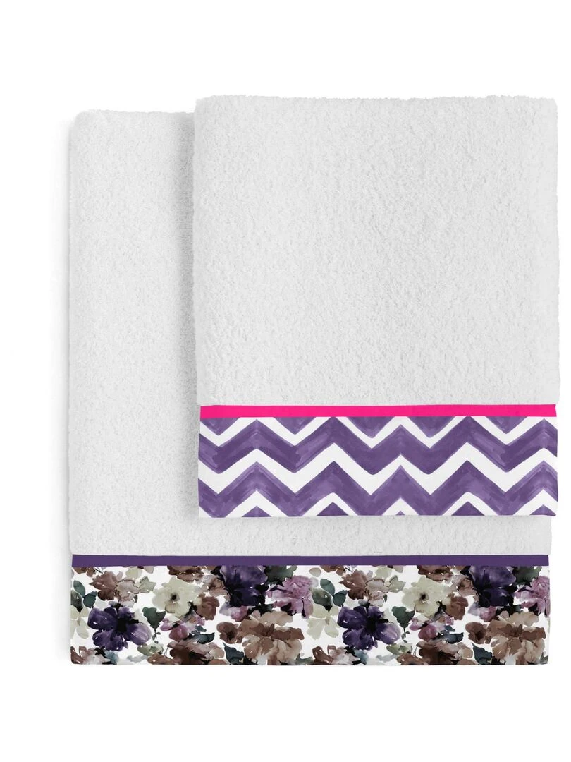 Lot de serviettes Sunset garden "Happyfriday" Blanc