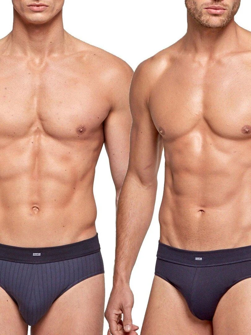 Pack 2 slips en coton stretch Essentials Bleu