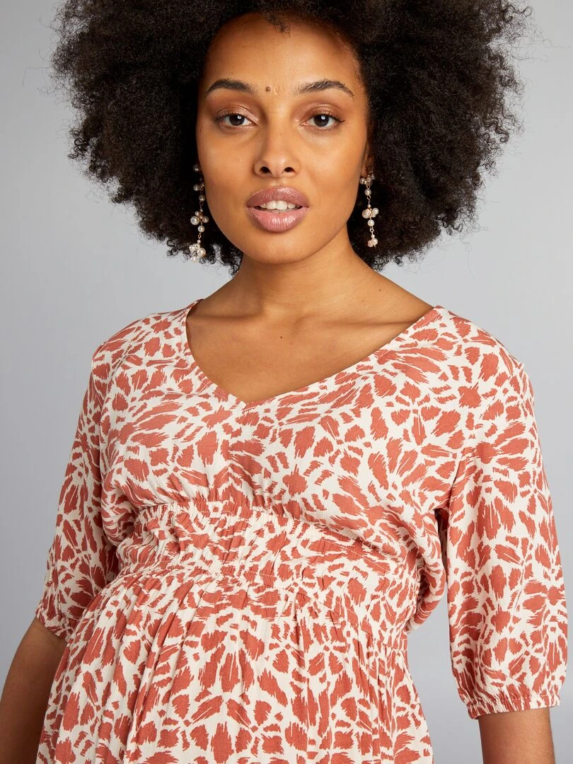 Robe fluide grossesse   Beige/terracotta
