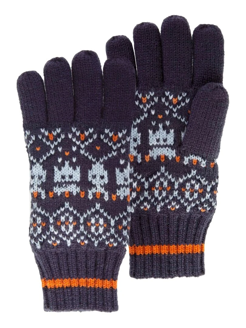Gants Jacquard Robot 6/8 ans Marine Bleu marine