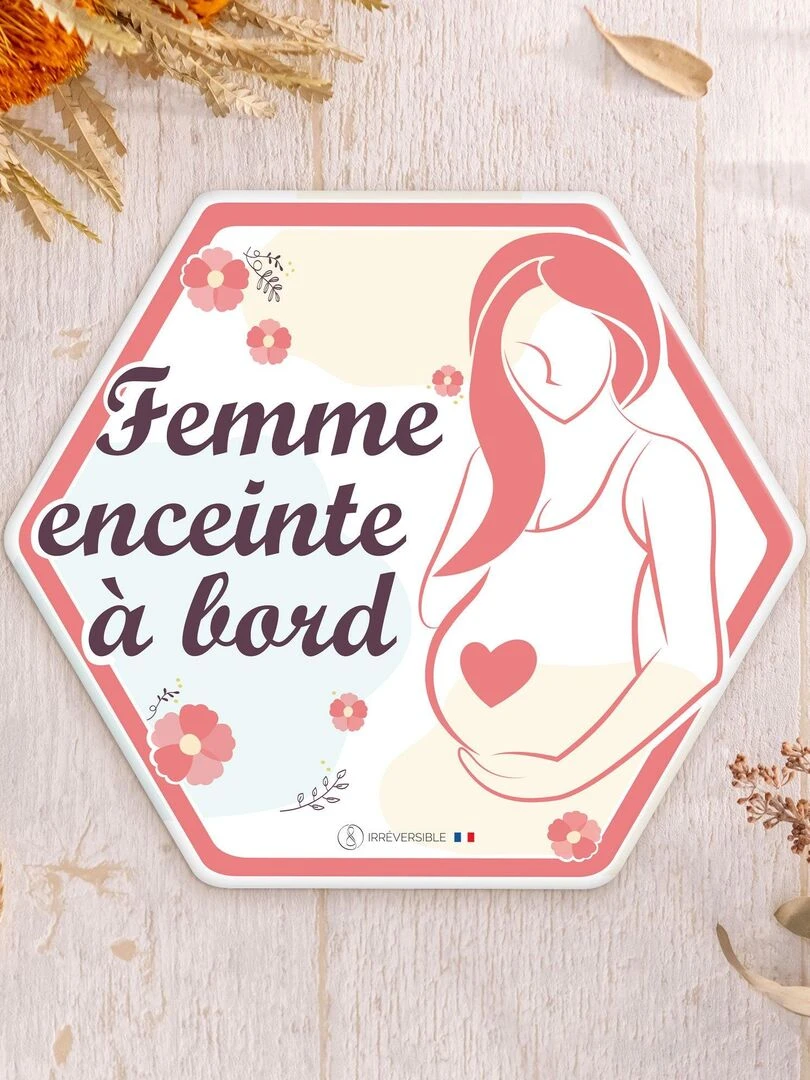 Adhésif / Autocollant bébé à bord Femme enceinte à bord Rose