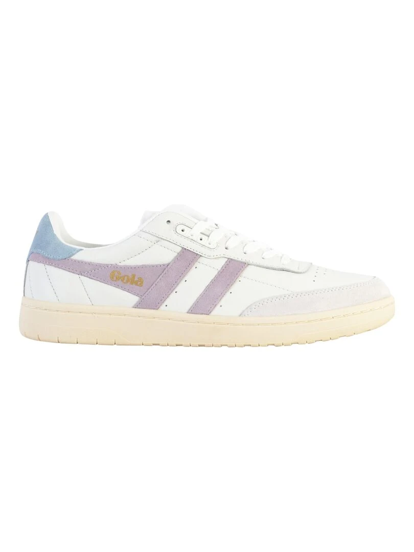 Basket Plate Cuir Gola Falcon Blanc