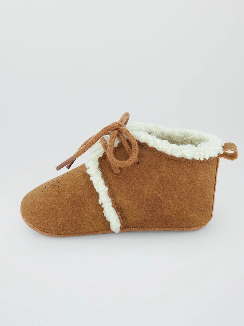 Bottines en daim fourrée   Camel