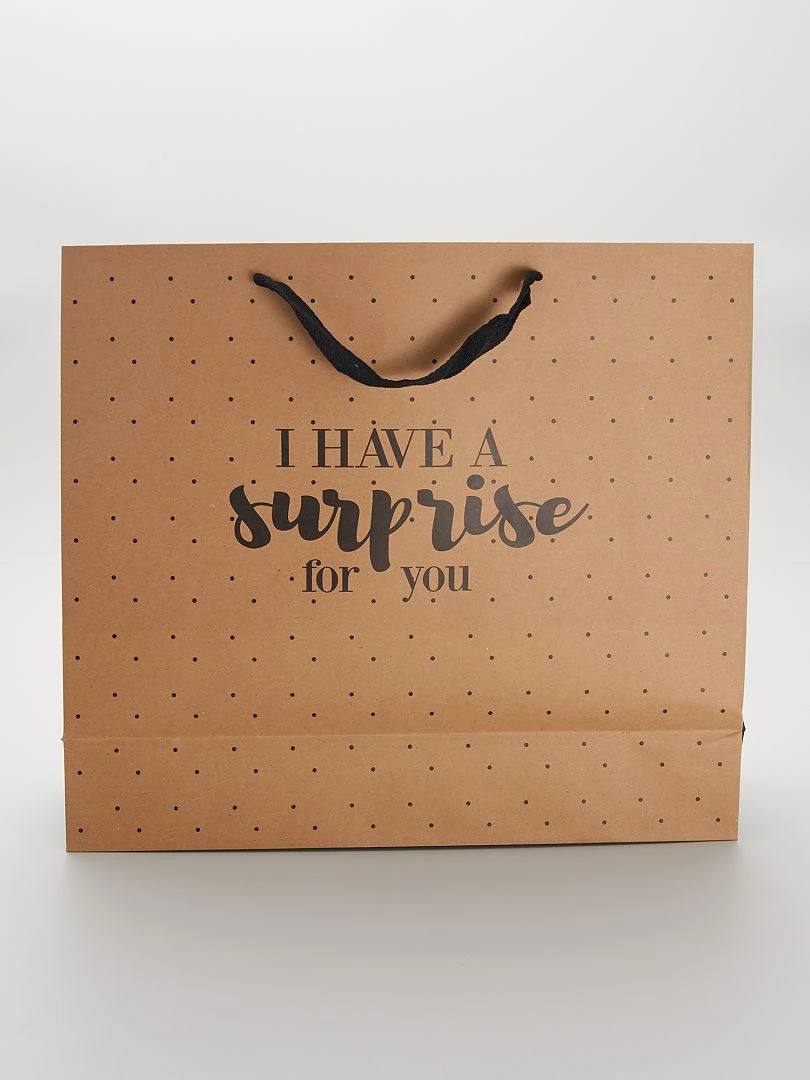Sac cadeau grand modèle marron