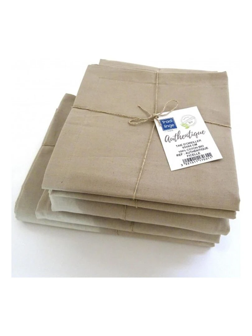 Drap plat en 100% coton biologique Beige clair