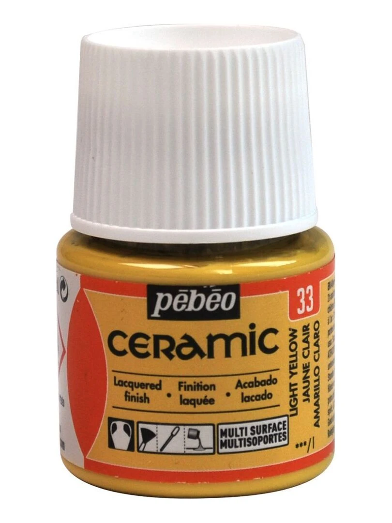 Peinture céramique et multi surfaces   Jaune clair   45 ml   N/A