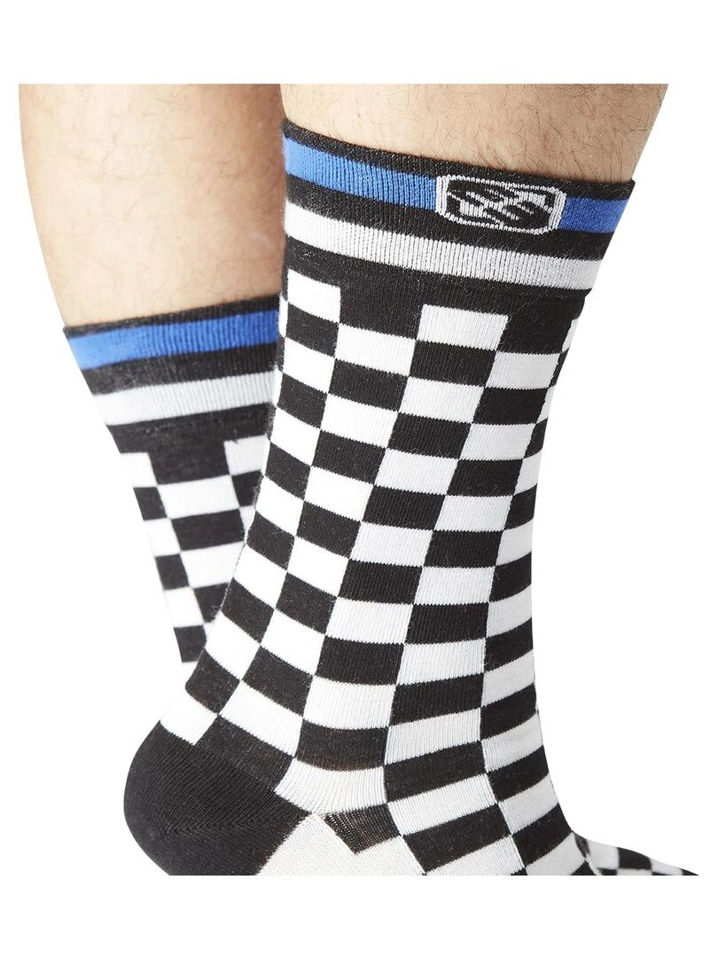 Lot de 4 Paires de Chaussettes de ville homme Fantaisie Racing Freegun   Noir