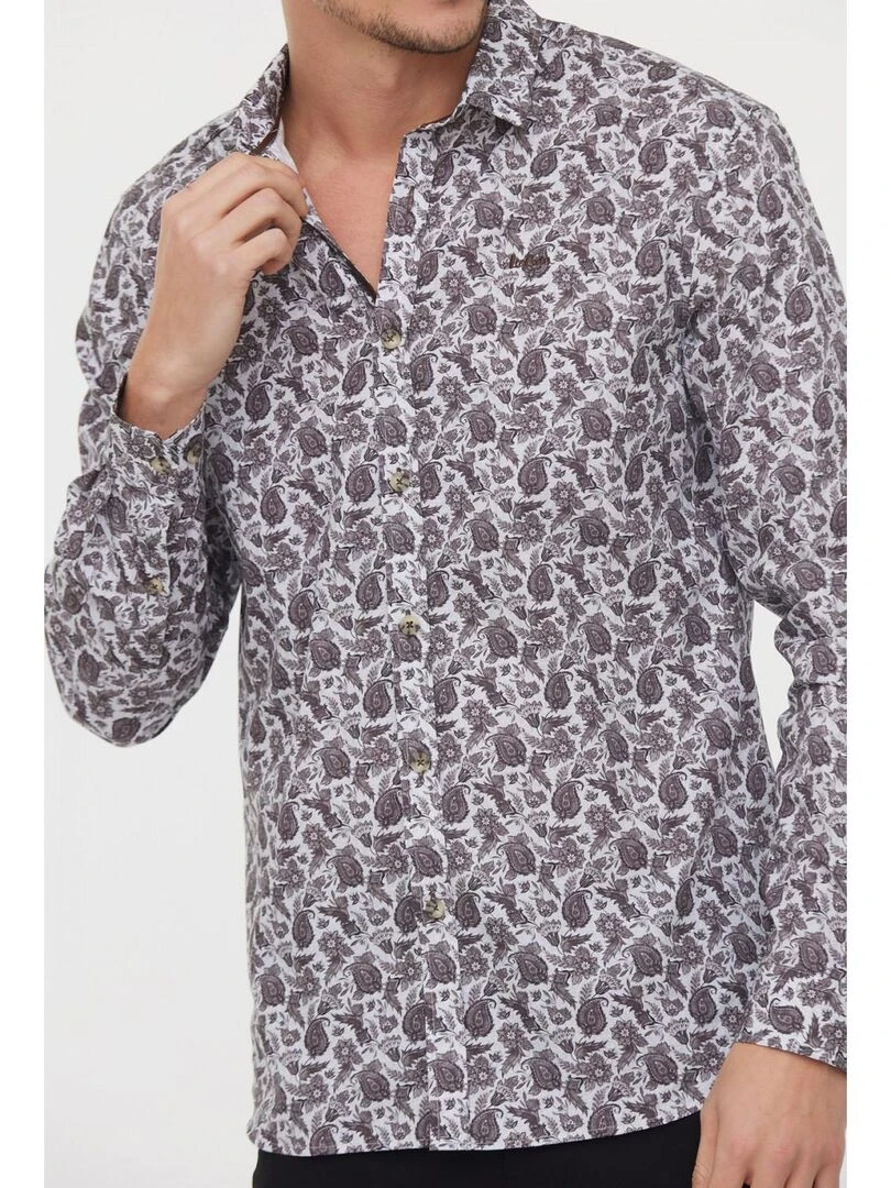 Lee Cooper   Chemise manches longues coton regular DONIL   Beige argile