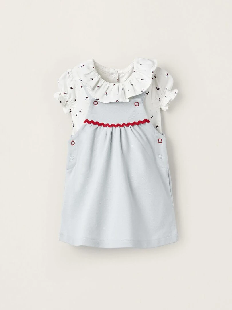 Body + Combinaison Robe pour Nouveau Né ATLANTIC COMPANY Bleu clair