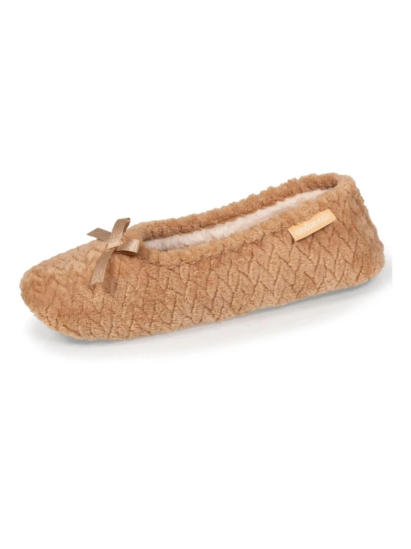 Chaussons ballerines Femme texturées Beige Beige