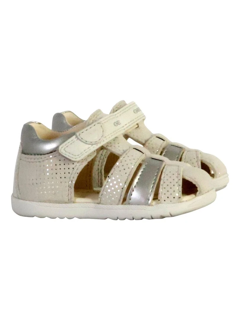 Sandale Cuir Enfant Geox Macchia B254VA   Blanc cassé