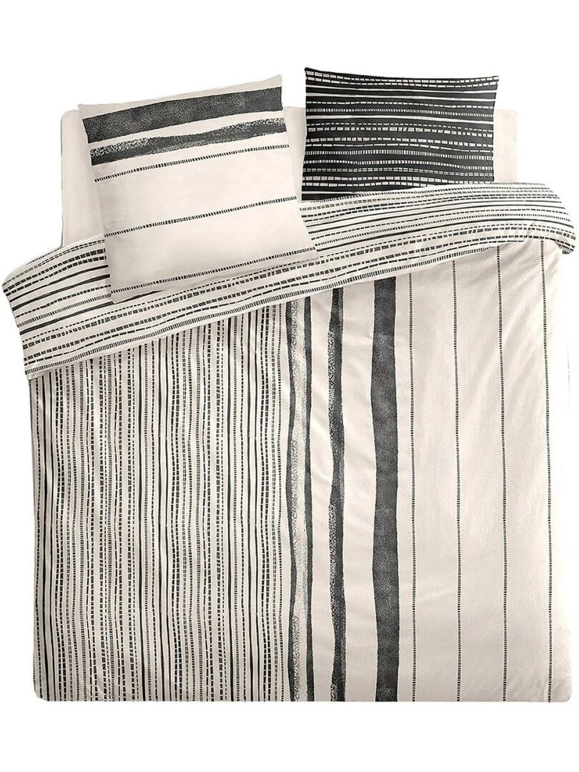 Housse de couette 240x220 Cybèle + 2 taies 100% coton 57 fils Gris