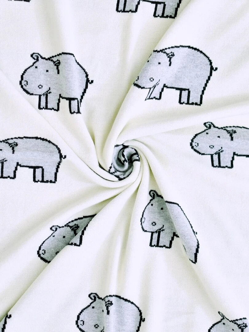 Couverture plaid HIPPO Ecru