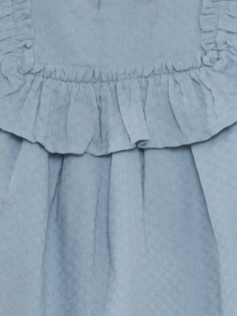 Robe évasée avec volants + culotte assortie   Bleu