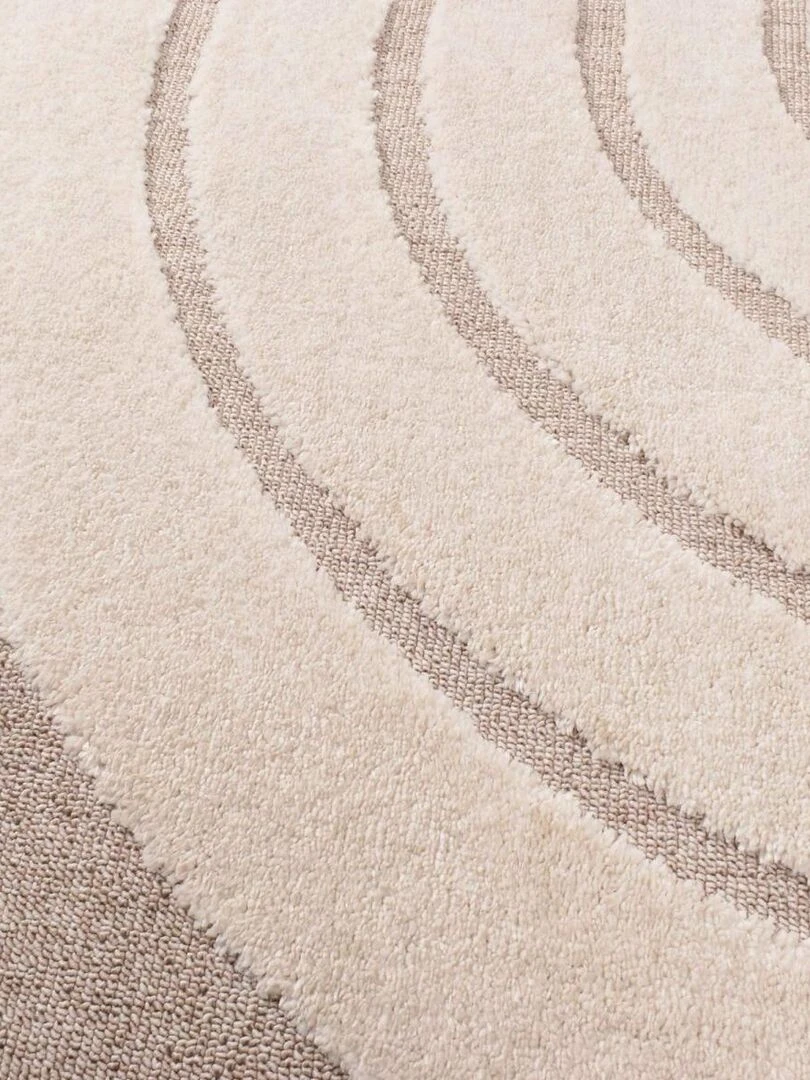 Tapis enfant ARCENCIEL en polyester doux et soyeux OEKO TEX®   Beige