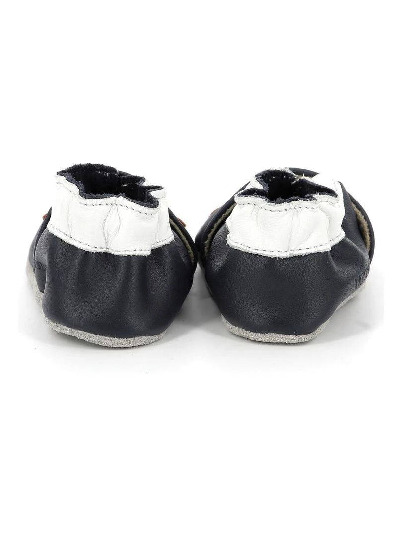 Chaussons Cuir Classicar   Bleu marine