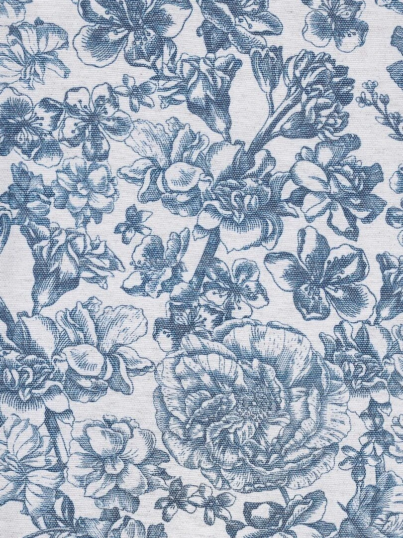 Housse de coussin imprimée floral Bleu